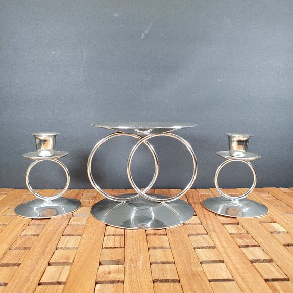 Metal Glow by Galow – Silver Unity Candle Holder Set | Elegant Wedding Ceremony - Picture 8 of 15
